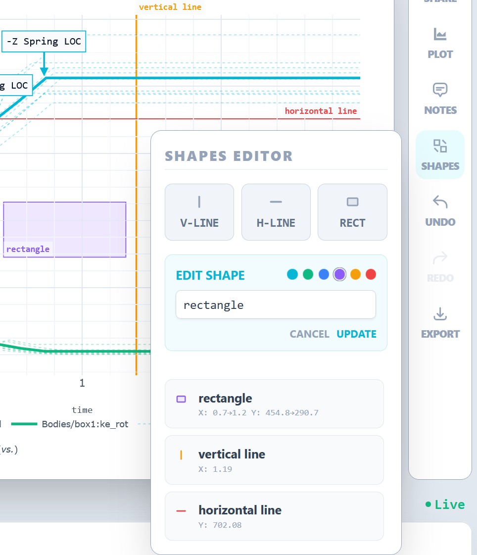 Shapes editor menu